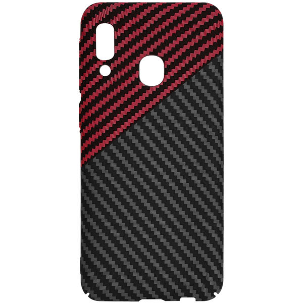 Techsuit - Carbonite FiberShell - Samsung Galaxy A20e - Red Vortex