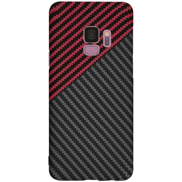 Techsuit - Carbonite FiberShell - Samsung Galaxy S9 - Red Vortex