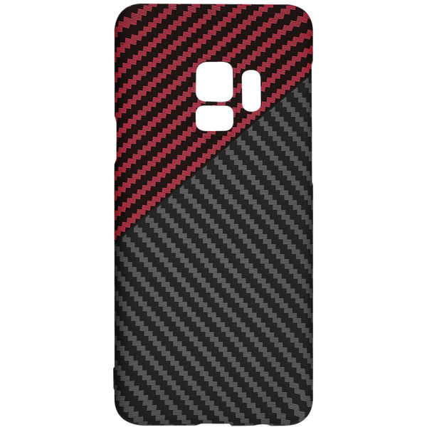 Techsuit - Carbonite FiberShell - Samsung Galaxy S9 - Red Vortex