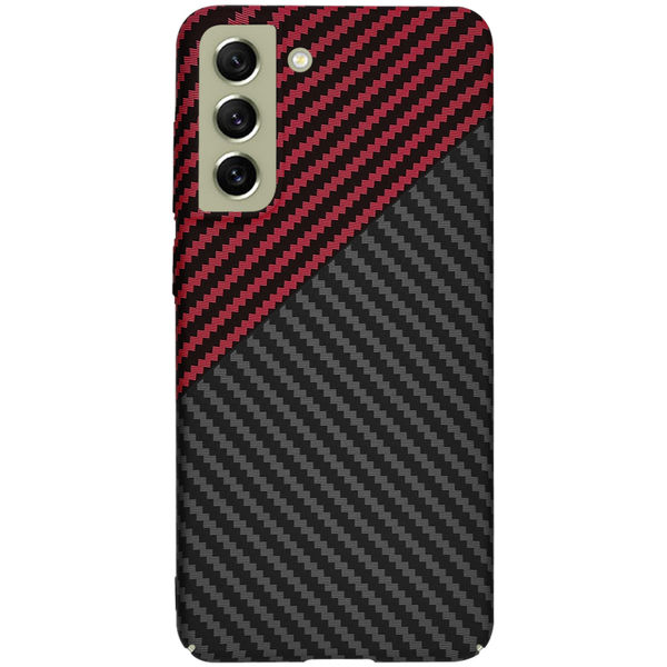 Techsuit - Carbonite FiberShell - Samsung Galaxy S21 FE 5G - Red Vortex