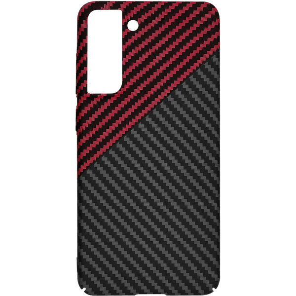 Techsuit - Carbonite FiberShell - Samsung Galaxy S21 FE 5G - Red Vortex
