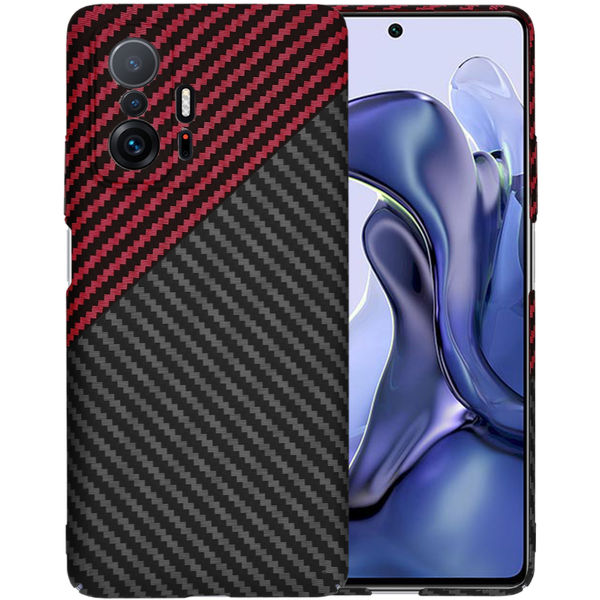 Techsuit - Carbonite FiberShell - Xiaomi 11T / 11T Pro - Red Vortex