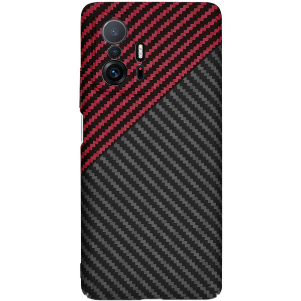 Techsuit - Carbonite FiberShell - Xiaomi 11T / 11T Pro - Red Vortex