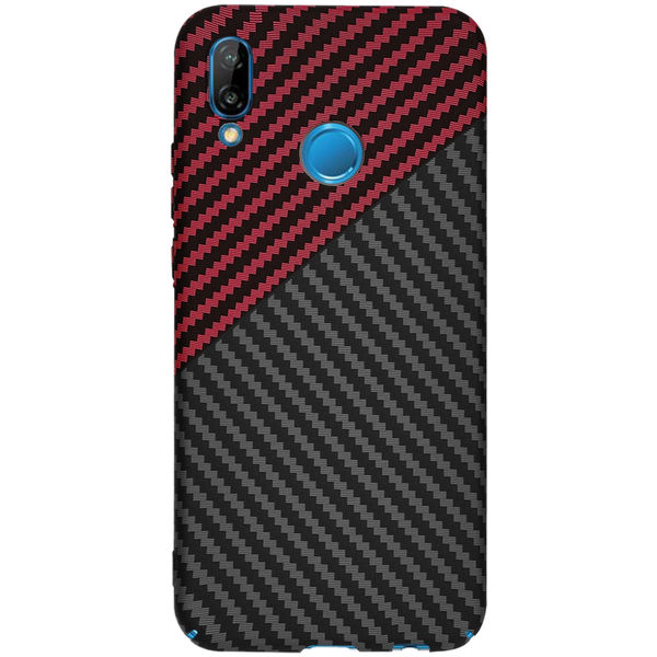 Techsuit - Carbonite FiberShell - Huawei P20 Lite - Red Vortex