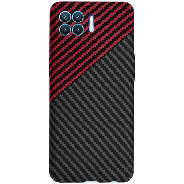 Techsuit - Carbonite FiberShell - Oppo Reno4 Lite - Red Vortex