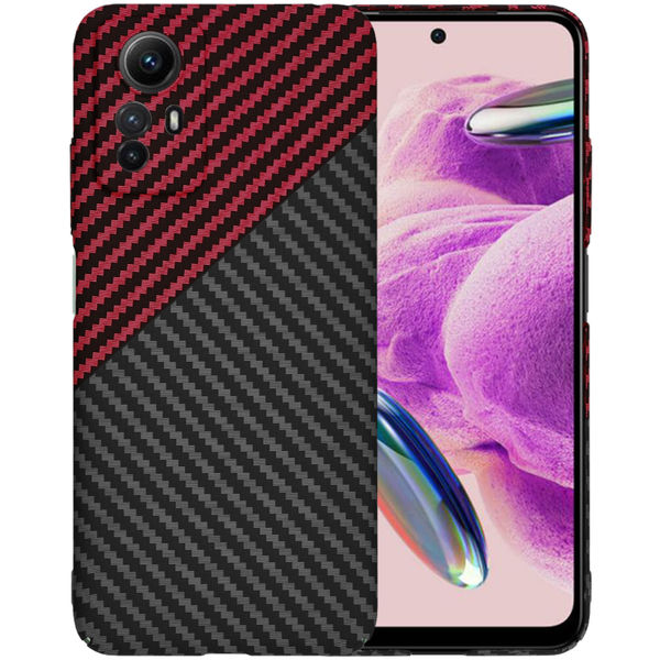 Techsuit - Carbonite FiberShell - Xiaomi Redmi Note 12S - Red Vortex