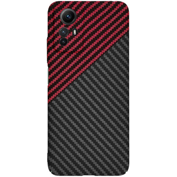 Techsuit - Carbonite FiberShell - Xiaomi Redmi Note 12S - Red Vortex