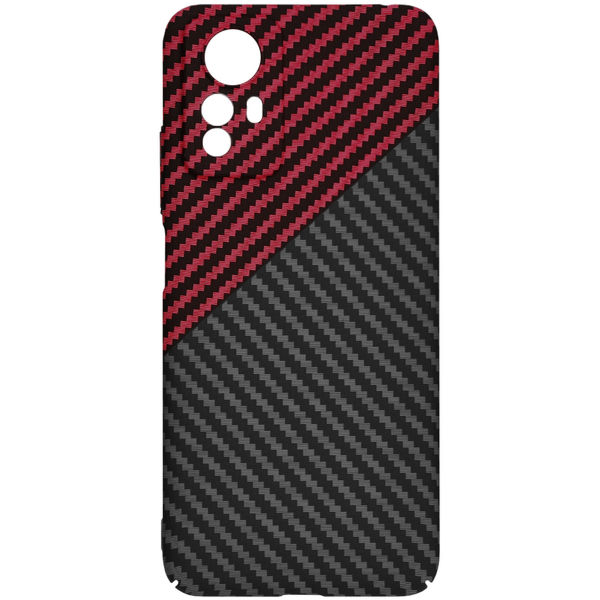 Techsuit - Carbonite FiberShell - Xiaomi Redmi Note 12S - Red Vortex