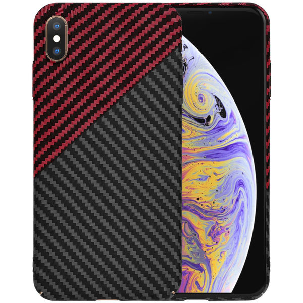 Techsuit - Carbonite FiberShell - iPhone XS Max - Red Vortex