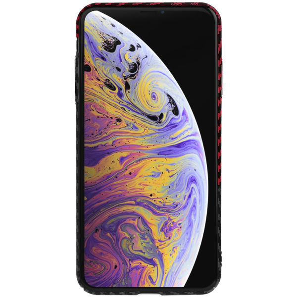 Techsuit - Carbonite FiberShell - iPhone XS Max - Red Vortex