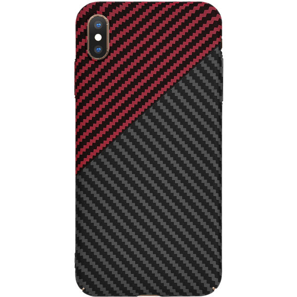 Techsuit - Carbonite FiberShell - iPhone XS Max - Red Vortex