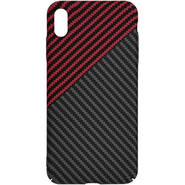 Techsuit - Carbonite FiberShell - iPhone XS Max - Red Vortex
