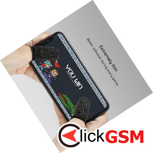 Techsuit - Mobile Gaming Finger Sleeve (FS2) - for Peaceful Elite, King of Glory, Call of Duty - Black