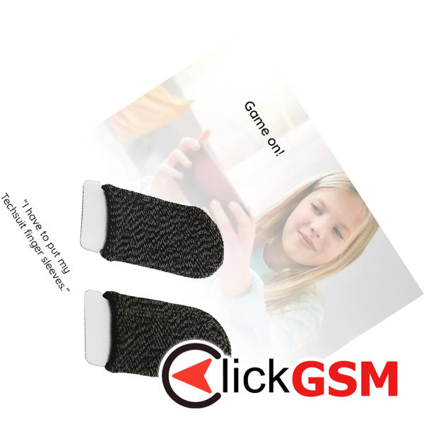 Techsuit - Mobile Gaming Finger Sleeve (FS2) - for Peaceful Elite, King of Glory, Call of Duty - Black