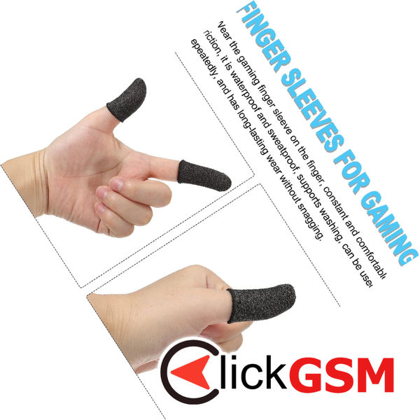 Techsuit - Mobile Gaming Finger Sleeve (FS3-01) - for Peaceful Elite, King of Glory, Call of Duty, 40x20mm - Black