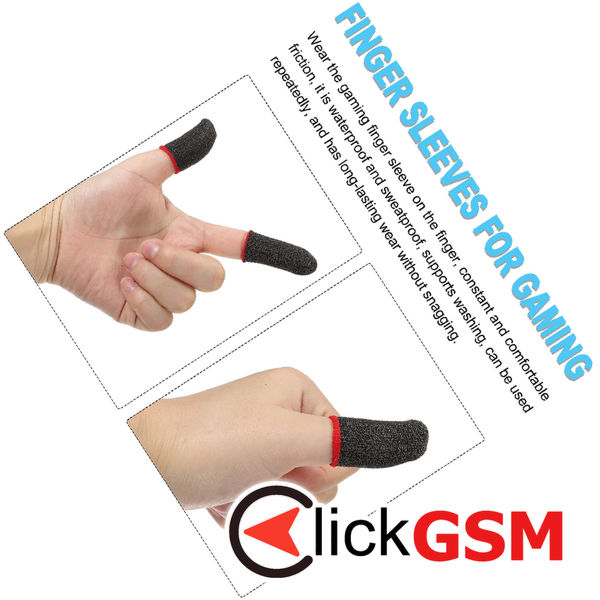 Techsuit - Mobile Gaming Finger Sleeve (FS3-02) - for Peaceful Elite, King of Glory, Call of Duty, 40x20mm - Red