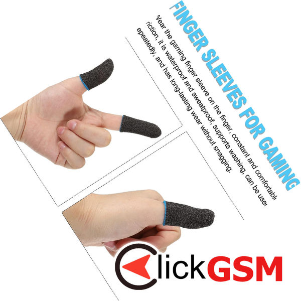 Techsuit - Mobile Gaming Finger Sleeve (FS3-03) - for Peaceful Elite, King of Glory, Call of Duty, 40x20mm - Blue