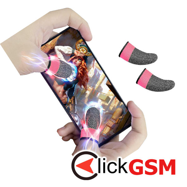 Techsuit - Mobile Gaming Finger Sleeve (FS4-04) - for Peaceful Elite, King of Glory, Anti-Sweat - Pink