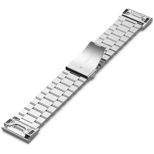 Techsuit - Watchband QuickFit 26mm (W010) - Garmin Fenix 3/3 HR/5X/5X Plus/6X/6X Pro/7X/7X Pro Solar - Silver