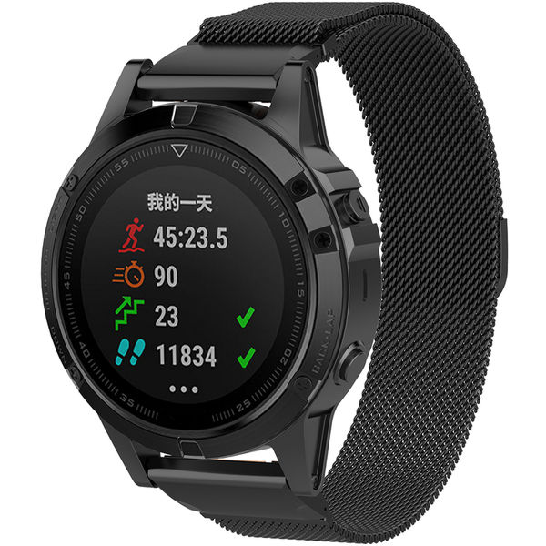 Techsuit - Watchband QuickFit 22mm (W009) - Garmin Fenix 5/5 Plus 6/6 Pro/7/Forerunner 935/945/955/Approach S60/S62 - Black