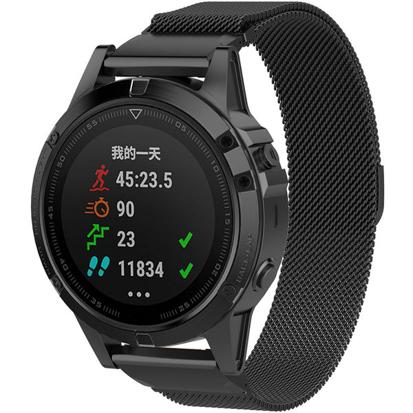 Techsuit - Watchband QuickFit 26mm (W009) - Garmin Fenix 3/3 HR/5X/5X Plus/6X/6X Pro/7X/7X Pro Solar - Black