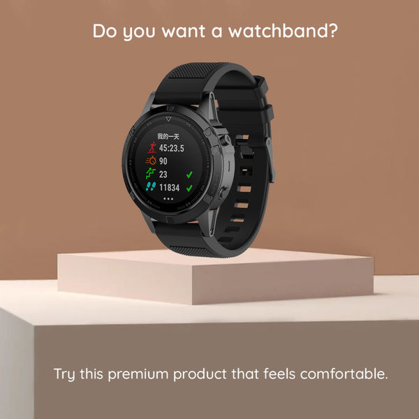 Techsuit - Watchband QuickFit 20mm (W058) - Instinct 2S/2S Solar/Approach S70 42mm/fenix 7S Pro Sapphire Solar - Black