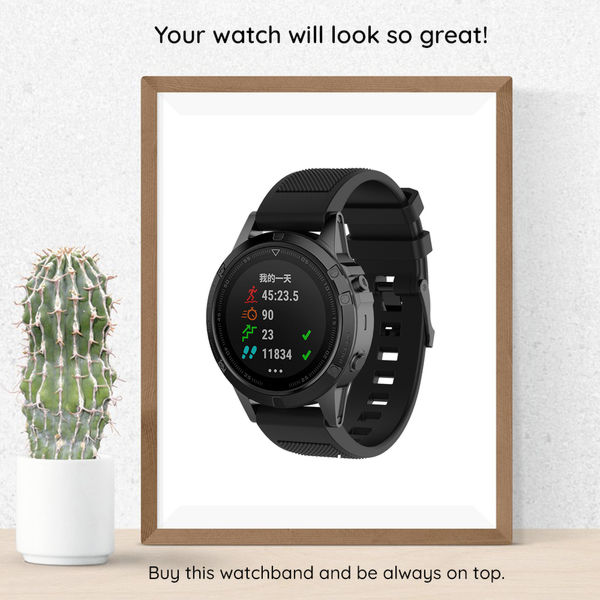 Techsuit - Watchband QuickFit 20mm (W058) - Instinct 2S/2S Solar/Approach S70 42mm/fenix 7S Pro Sapphire Solar - Black