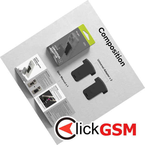 Ringke - Universal Adapter Quick & Go (2 pack) - Bike Holder Compatible, for Phone - Black