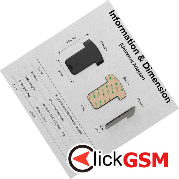 Ringke - Universal Adapter Quick & Go (2 pack) - Bike Holder Compatible, for Phone - Black