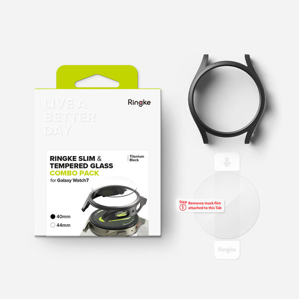 Ringke - Slim + Screen Protector - Samsung Galaxy Watch7 40mm - Titanium Black