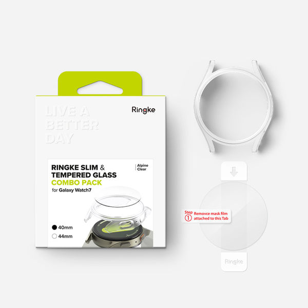 Ringke - Slim + Screen Protector - Samsung Galaxy Watch7 40mm - Alpine Clear
