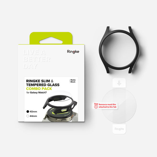 Ringke - Slim + Screen Protector - Samsung Galaxy Watch7 40mm - Matte Black