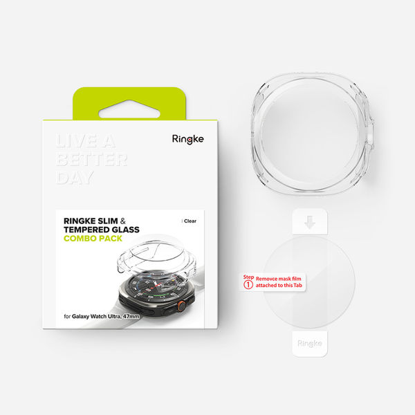 Ringke - Slim + Screen Protector - Samsung Galaxy Watch Ultra 47mm - Clear