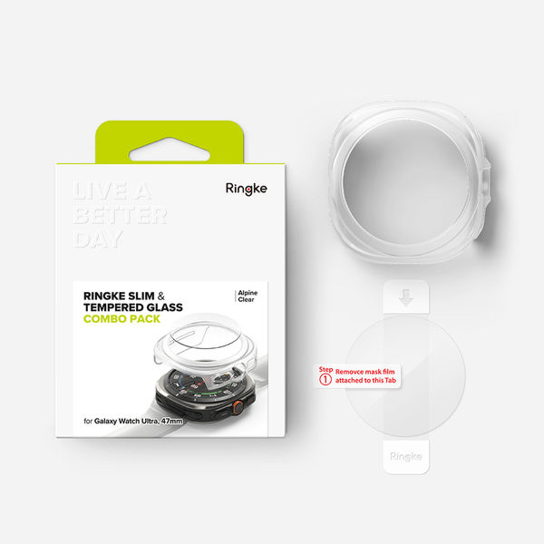 Ringke - Slim + Screen Protector - Samsung Galaxy Watch Ultra 47mm - Alpine Clear