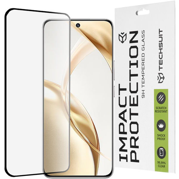 Techsuit - 111D Full Cover / Full Glue Glass / 3D Curved Screen - Honor 200 - Black