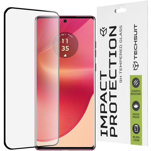 Techsuit - 111D Full Cover / Full Glue Glass / 3D Curved Screen - Motorola Edge 50 Fusion - Black