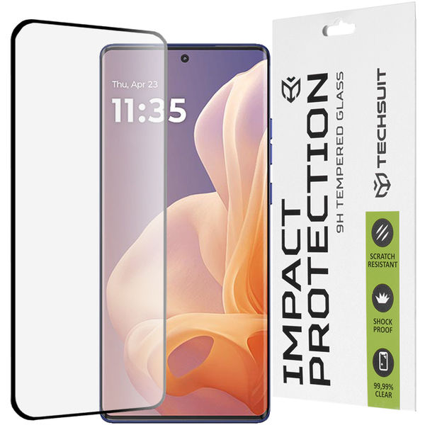 Techsuit - 111D Full Cover / Full Glue Glass / 3D Curved Screen - Motorola Moto G85 - Black