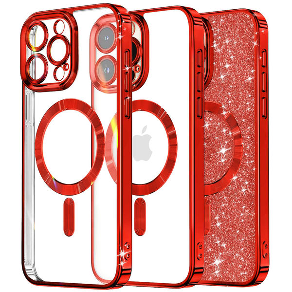Techsuit - Luxury Glitter MagSafe - iPhone 16 Pro Max - Red