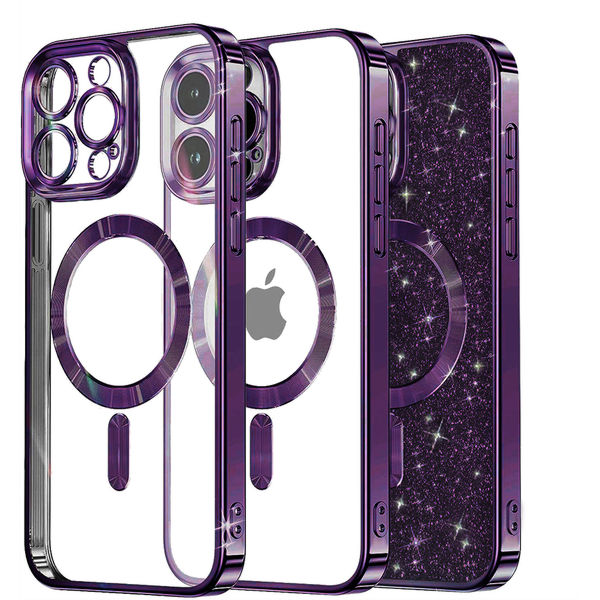 Techsuit - Luxury Glitter MagSafe - iPhone 16 Pro Max - Deep Purple