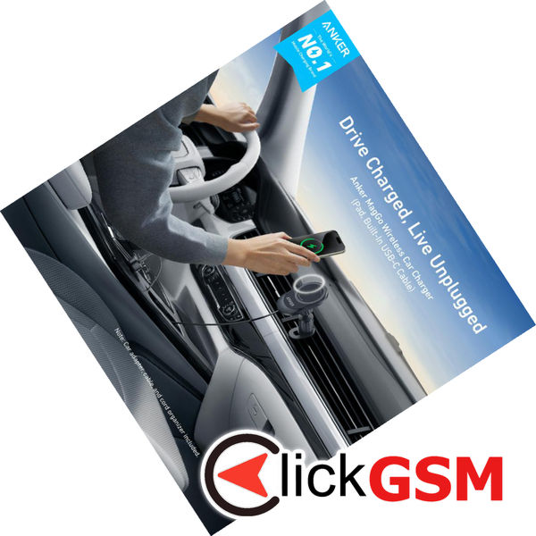 Anker - Car Holder with Wireless Charging MagGo (B2932G11) - Magnetic Grip for Air Vent, 360° Rotation, Type-C, 15W - Black