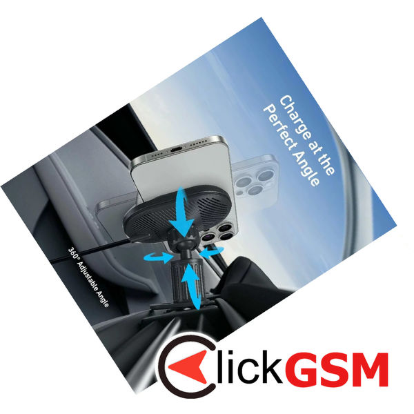 Anker - Car Holder with Wireless Charging MagGo (B2932G11) - Magnetic Grip for Air Vent, 360° Rotation, Type-C, 15W - Black