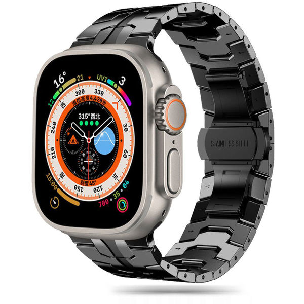 Techsuit - Watchband (W063) - Apple Watch 1/2/3/4/5/6/7/8/9/10/SE/SE 2/Ultra/Ultra 2 (42/44/45/46/49mm) - Black