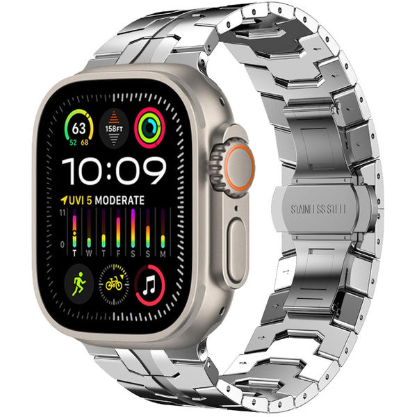 Techsuit - Watchband (W063) - Apple Watch 1/2/3/4/5/6/7/8/9/10/SE/SE 2/Ultra/Ultra 2 (42/44/45/46/49mm) - Silvery
