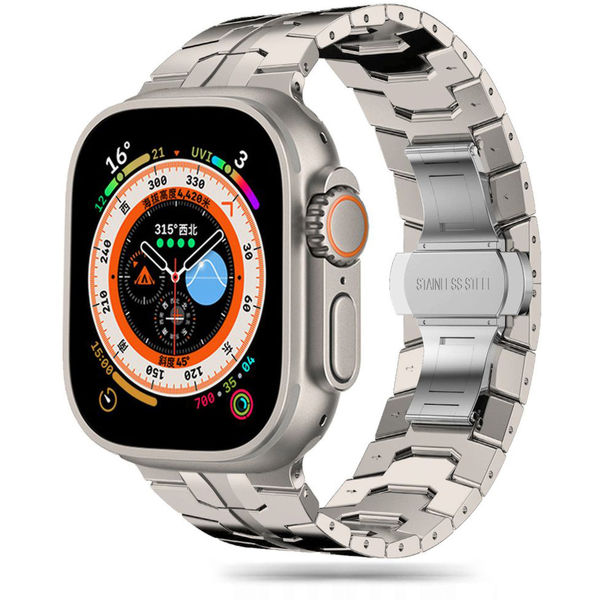 Techsuit - Watchband (W063) - Apple Watch 1/2/3/4/5/6/7/8/9/10/SE/SE 2/Ultra/Ultra 2 (42/44/45/46/49mm) - Titanium