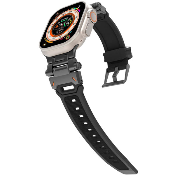 Techsuit - Watchband (W064) - Apple Watch 1/2/3/4/5/6/7/8/9/10/SE/SE 2/Ultra/Ultra 2 (42/44/45/46/49mm) - Titanium Black