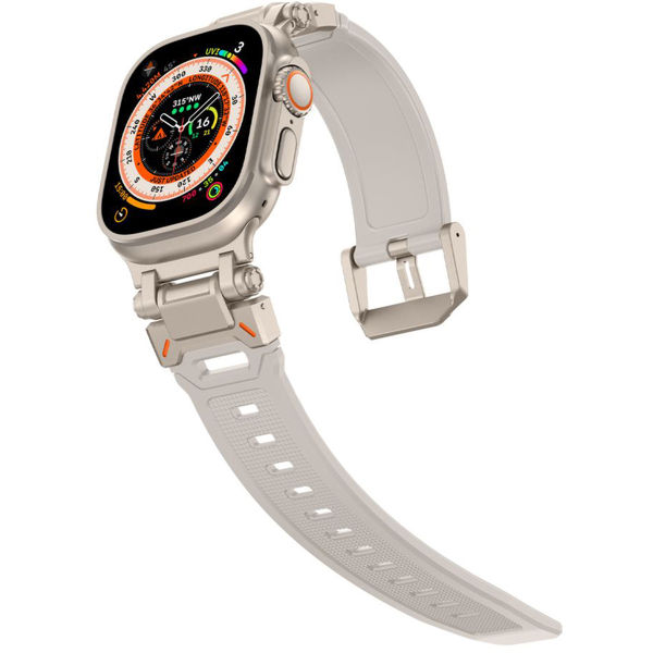 Techsuit - Watchband (W064) - Apple Watch 1/2/3/4/5/6/7/8/9/10/SE/SE 2/Ultra/Ultra 2 (42/44/45/46/49mm) - Titanium Silver Starlight