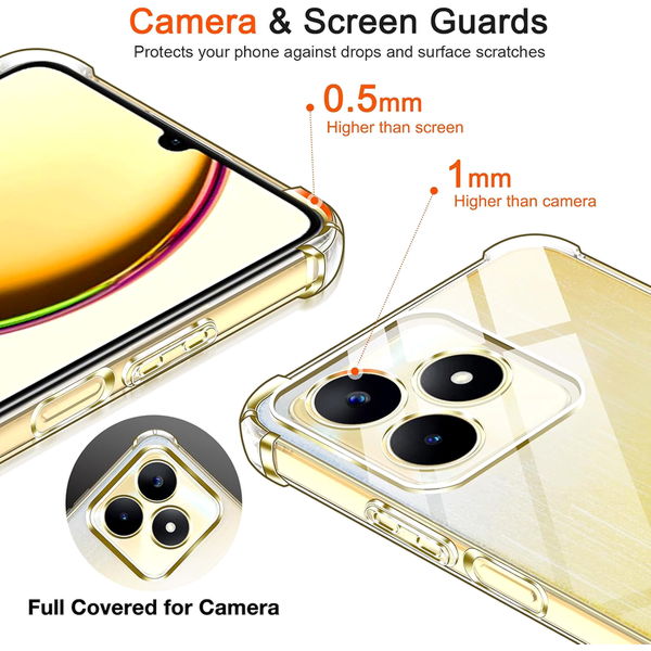 Techsuit - Shockproof Clear Silicone - Realme C61 / Realme C63 - Clear