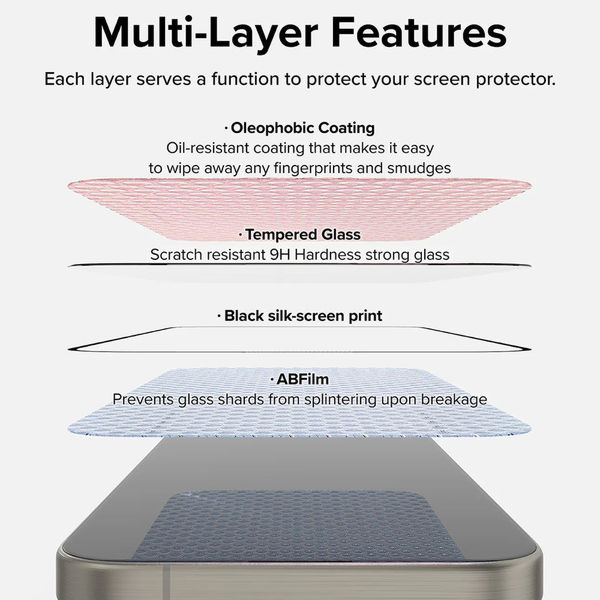 Ringke - Easy Slide Tempered Glass (2 pack) - iPhone 16 Pro Max - Clear