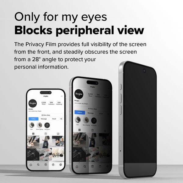 Ringke - Easy Slide Tempered Glass (2 pack) - iPhone 16 Pro Max - Privacy