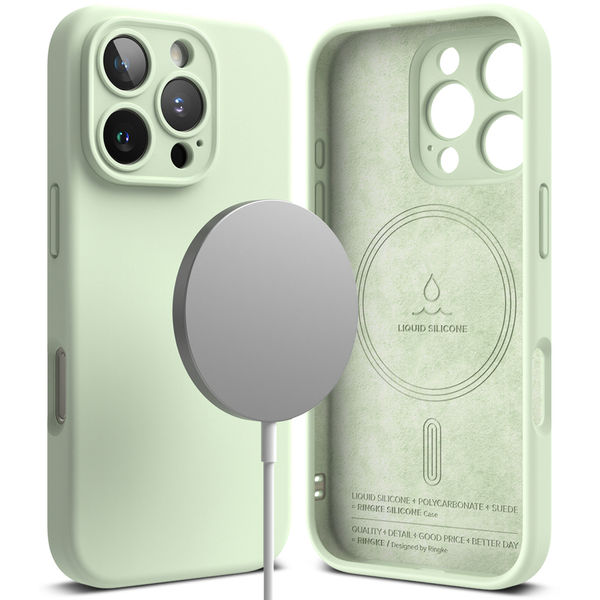 Ringke - Silicone Magnetic MagSafe - iPhone 16 Pro - Soft Mint